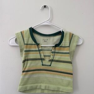 Urban Outfitters Green Ribbed Top